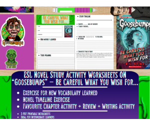 ESL Novel Study - Be Careful What You Wish for... - Goosebump
