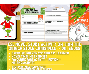 ESL Novel Study - How the Grinch Stole the Christmas! - Dr. Seuss
