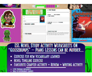 ESL Novel Study - Piano Lessons can be Murder - Goosebumps - R.L Stine