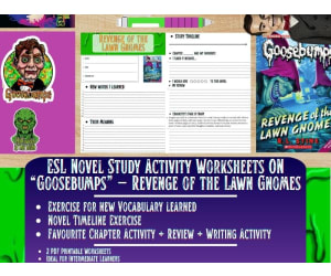 ESL Novel Study - Revenge of the Lawn Gnomes - Goosebumps - R.L Stine