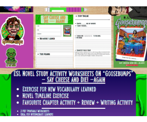 ESL Novel Study - Say Cheese and Die - Again - Goosebumps - R.L Stine