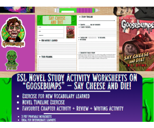 ESL Novel Study - Say Cheese and Die! - Goosebumps - R.L Stine