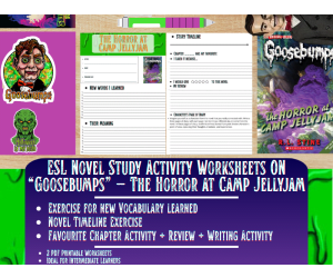 ESL Novel Study - The Horror at Camp Jellyjam - Goosebumps - R.L Stine