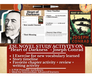 ESL Novel Study Worksheets - Heart of Darkness - Joseph Conrad