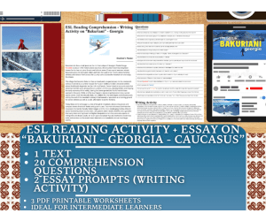 ESL Reading Comprehension + Essay - Bakuriani - Georgia - Caucasus