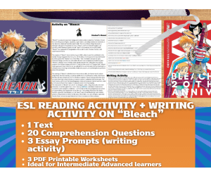 ESL Reading Comprehension + Essay - Bleach - Japanese Anime and Manga