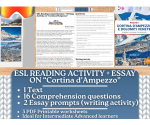 ESL Reading Comprehension + Essay - Cortina d'Ampezzo - Winter