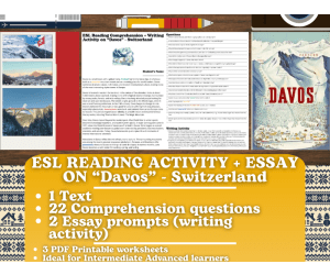 ESL Reading Comprehension + Essay - Davos - Switzerland - Alps