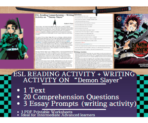 ESL Reading Comprehension + Essay - Demon Slayer - Anime and Manga
