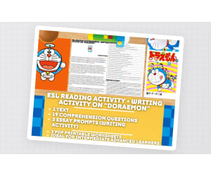 ESL Reading Comprehension + Essay - Doraemon - Japanese Manga + Anime