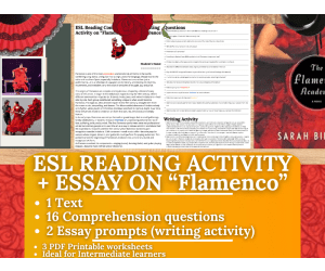 ESL Reading Comprehension + Essay - Flamenco - Spanish Dance