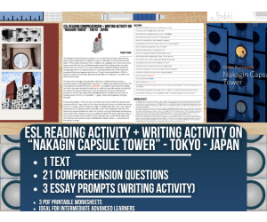 ESL Reading Comprehension + Essay - Nakagin Capsule Tower - Tokyo