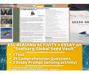 ESL Reading Comprehension + Essay - Svalbarg Global Seed Vault