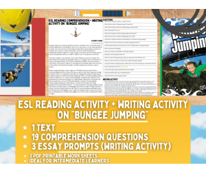 ESL Reading Comprehension + Writing Activity - Bungee Jumping
