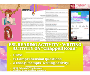 ESL Reading Comprehension + Writing Activity - Chappell Roan