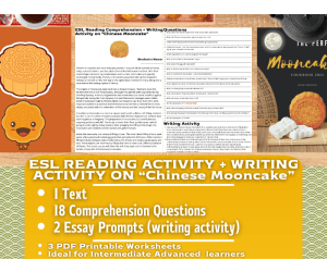 ESL Reading Comprehension + Writing Activity - "Chinese Mooncake"