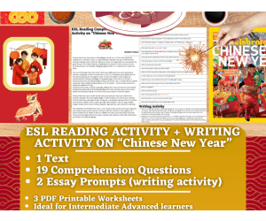 ESL Reading Comprehension + Writing Activity - Chinese New Year