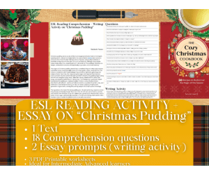 ESL Reading Comprehension + Writing Activity - Christmas Pudding