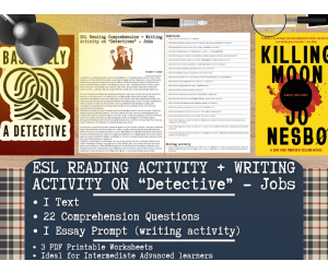 ESL Reading Comprehension + Writing Activity - Detective - Jobs