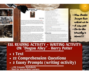 ESL Reading Comprehension + Writing Activity - Diagon Alley