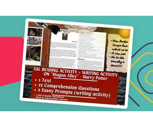 ESL Reading Comprehension + Writing Activity - Diagon Alley