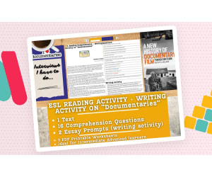 ESL Reading Comprehension + Writing Activity - Documentaries