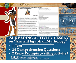 ESL Reading Comprehension + Writing Activity - Egyptian Mythology
