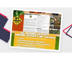 ESL Reading Comprehension + Writing Activity - Farming + Agriculture