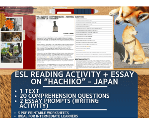 ESL Reading Comprehension + Writing Activity - Hachikō - Japan