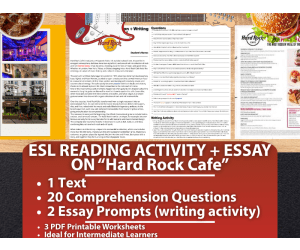 ESL Reading Comprehension + Writing Activity - Hard Rock Cafe