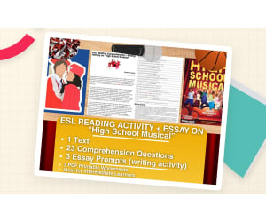 ESL Reading Comprehension + Writing Activity - High School Musical