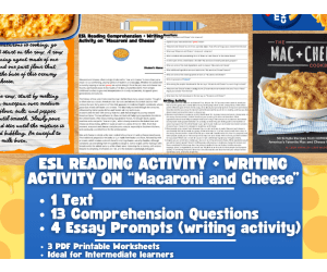 ESL Reading Comprehension + Writing Activity - Macaroni and Cheese