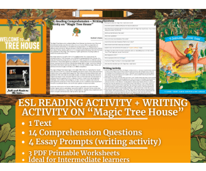 ESL Reading Comprehension + Writing Activity - Magic Tree House
