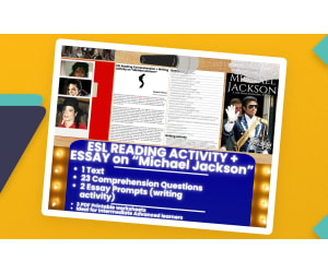 ESL Reading Comprehension + Writing Activity - Michael Jackson