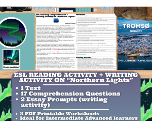 ESL Reading Comprehension + Writing Activity - Northern Lights