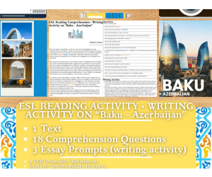 ESL Reading Comprehension + Writing Activity on "Baku" - Azerbaijan
