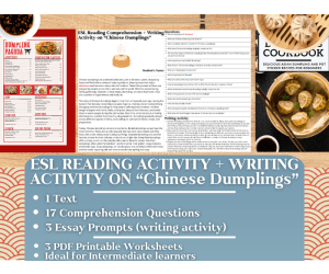 ESL Reading Comprehension + Writing Activity on "Chinese Dumplings"