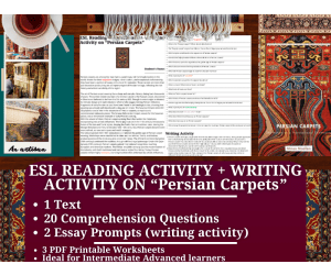 ESL Reading Comprehension + Writing Activity - Persian Carpets