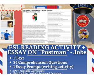 ESL Reading Comprehension + Writing Activity - Postman - Jobs