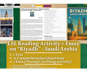 ESL Reading Comprehension + Writing Activity - Riyadh - Saudi Arabia