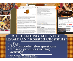 ESL Reading Comprehension + Writing Activity - Roasted Chestnuts