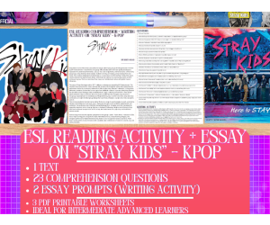ESL Reading Comprehension + Writing Activity - Stray Kids - K-Pop