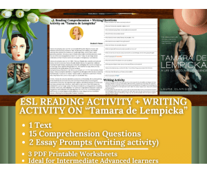 ESL Reading Comprehension + Writing Activity - Tamara de Lempicka