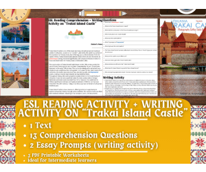 ESL Reading Comprehension + Writing Activity - Trakai Island Castle