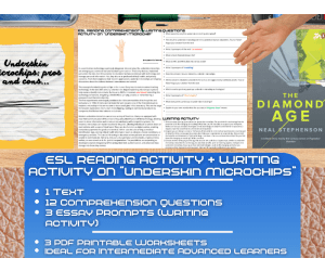 ESL Reading Comprehension + Writing Activity - Underskin Microchips
