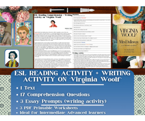 ESL Reading Comprehension + Writing Activity - Virginia Woolf