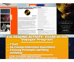 ESL Reading Comprehension + Writing Activity - Voyager Program