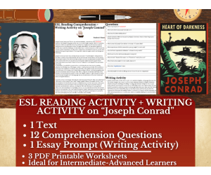 ESL Reading Comprehension + Writing Activity Worksheet - Joseph Conrad