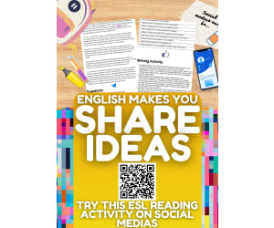 ESL Reading Comprehension + Writing Activity Worksheet on Social Media