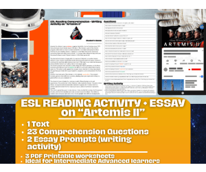 ESL Reading Comprehension + Writing Activity Worksheets - Artemis II